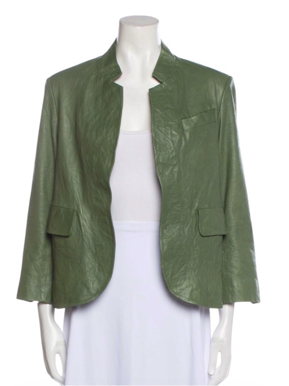 Zadig & Voltaire Olive Green Leather Jacket